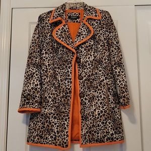 Peek & Peck cheetah jacket with orange lining